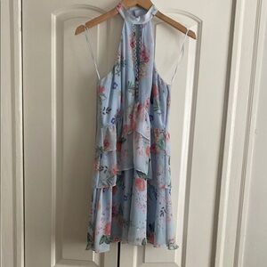 Express Light Blue Floral Dress Size 2